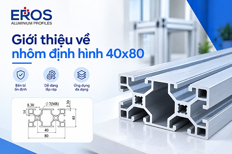 Nhôm định hình 40x80 - Ứng dụng trong khung máy công nghiệp 
